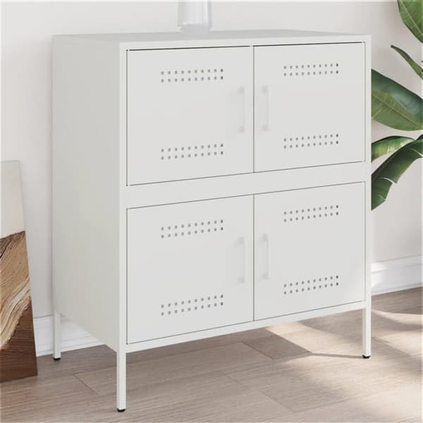 Maison Exclusive - Valkoinen buffet 68x39x79 cm terästä