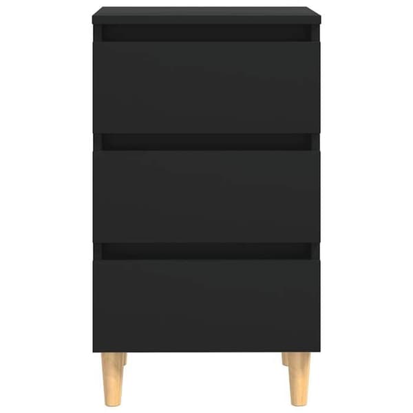 Maison Exclusive - Natbord med sorte træben 40x35x69 cm