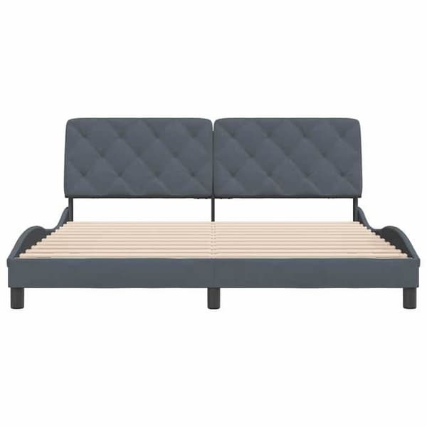 Maison Exclusive - Sängram utan madrass mörkgrå 180x200 cm sammet