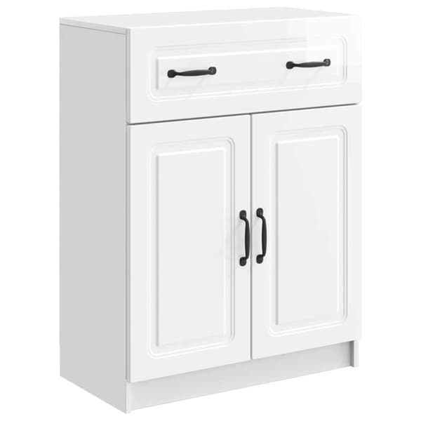 Maison Exclusive - Hvid glans buffet 66 x 34,5 x 87 cm Ingeniørtræ