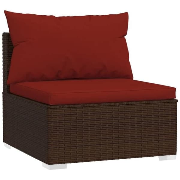 Maison Exclusive - Trädgårdsmöbler 12 delar med kuddar Flätad resin Brun