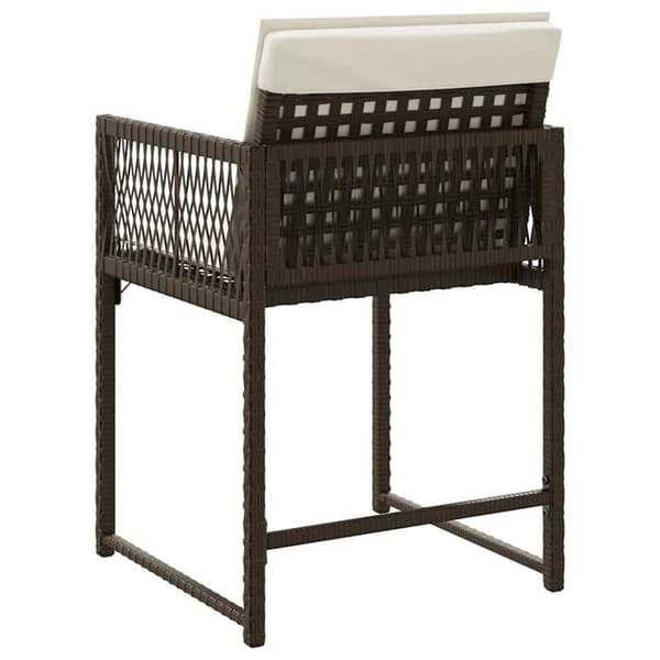 Maison Exclusive - Trädgårdsstolar med kuddar, set om 4, brun flätad resin brun