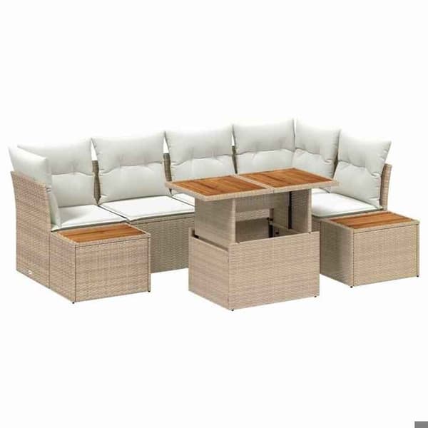 Maison Exclusive - Sæt af 10 pc have-sofa i beige poly rattan