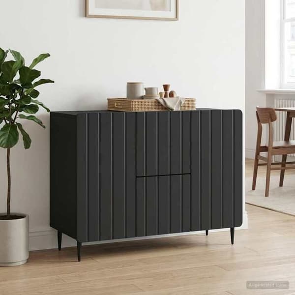 Maison Exclusive - Buffet med skuffe Sort 89 x 34,5 x 62 cm Ingeniørtræ
