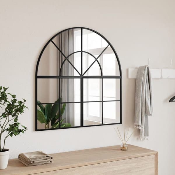 Maison Exclusive - Musta seinäpeili 80x80 cm rautakaari Svart