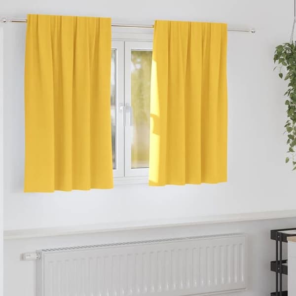 Mörkläggningsgardin - EXKLUSIV HEM - Med ringar - Senapsgul - Polyester - 2-pack Senap gul