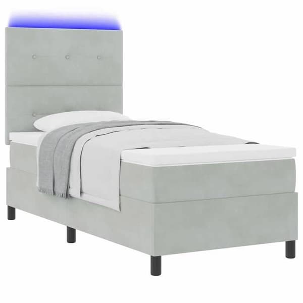 Maison Exclusive - LED-jousipatja Harmaa 90 x 200 cm Sametti Ljusgrått
