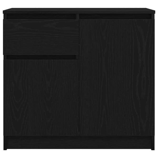 Maison Exclusive - Buffet med skuffe i sort eg 71x35x65 cm ingeniørtræ