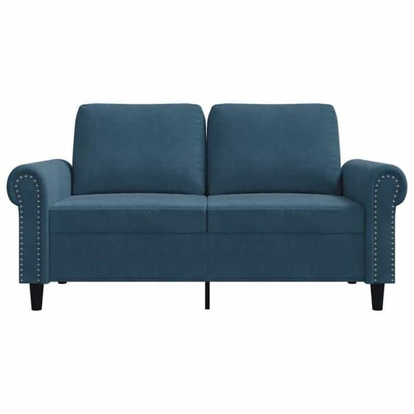 Divaani - MAISON EXCLUSIVE - 2 paikkaa 120 cm - Sininen sametti - Metallirunko - Pehmeä istuin Blå