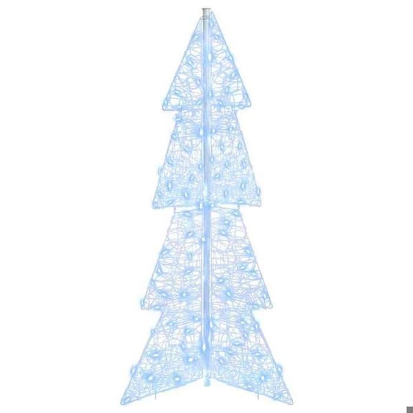 Juletræ - EKSKLUSIV HUS - 120 cm - 100 LED kold hvid - Akryl - USB-strøm Vit kyla