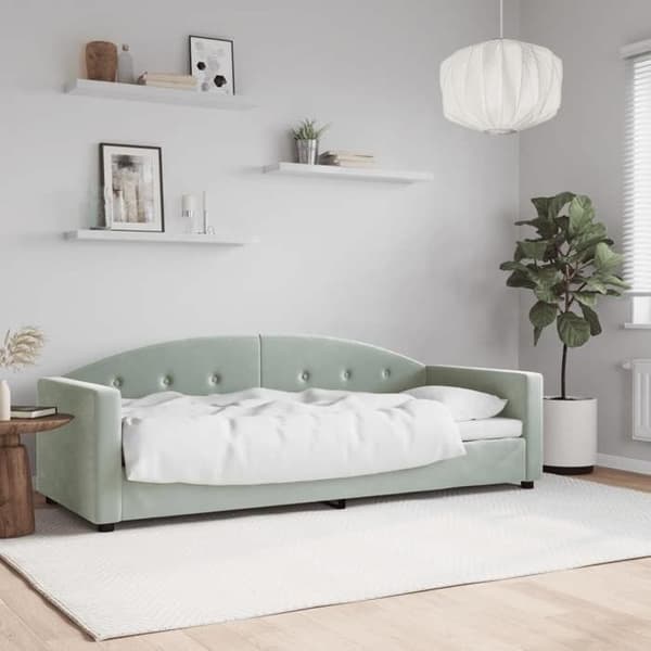 Maison Exclusive - Vaaleanharmaa 80x200 cm samettinen levähdyspeti ilman patjaa ljusgrått