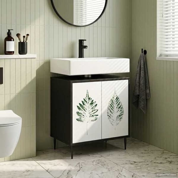 Maison Exclusive - Badeværelsesskab HANAU Sort eg 60 x 40 x 61 cm