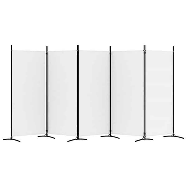 Adskillelsesvæg - EKSKLUSIV HUS - 5 paneler - Hvid - 433x180 cm - 100% polyester stof Vit