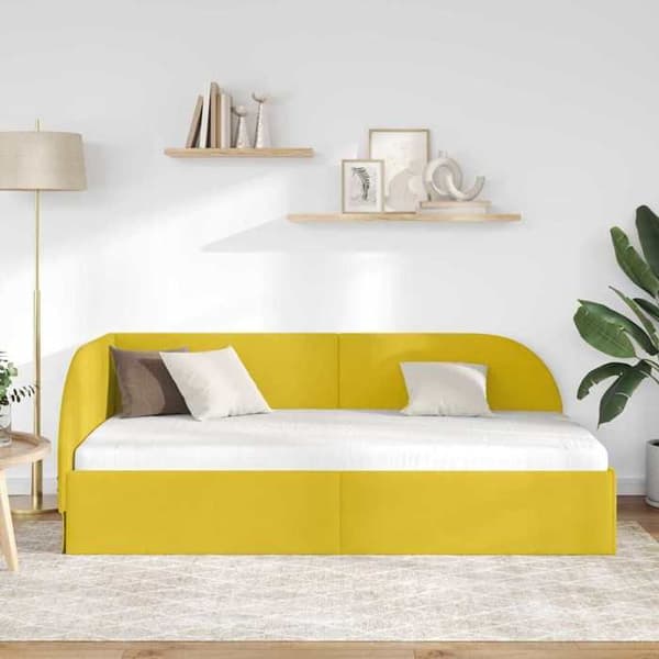 Maison Exclusive - Gul hörnsängram 80 x 200 cm Sammet Gul