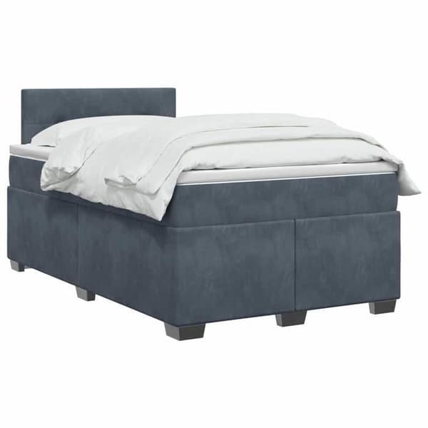 Maison Exclusive - Boxspring säng med madrass Mörkgrå 120 x 190 cm Sammet