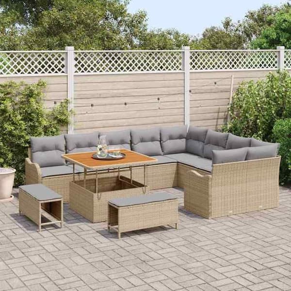 Maison Exclusive - 12-delars trädgårdsoff-set 11-sits