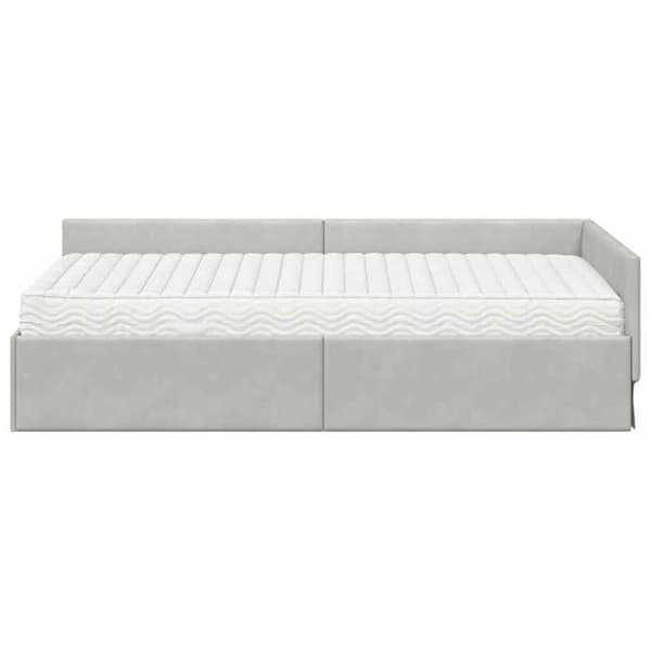 Maison Exclusive - Kulmasänky 2 osaa vaaleanharmaa 80 x 200 cm Ljusgrått
