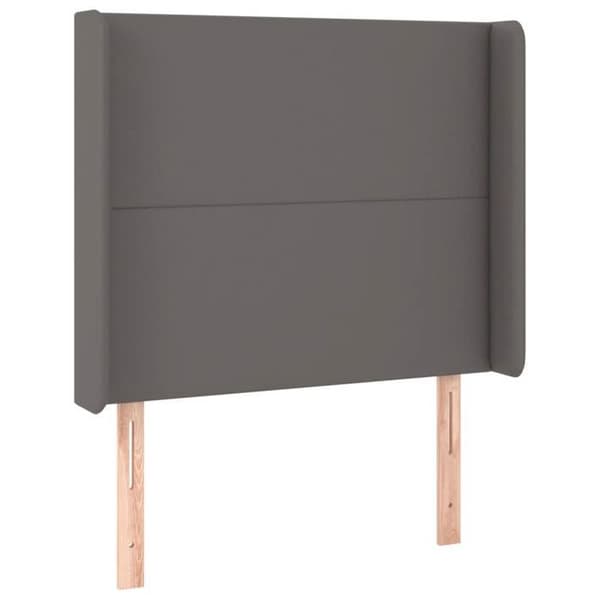 Maison Exclusive - LED Hovedgærde Grå 93x16x118/128 cm Syntetisk Læder