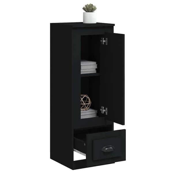 Buffet høj - EKSKLUSIV HUS - 36 x 35,5 x 103,5 cm - Sort - Ingeniørtræ - Stor opbevaring Svart