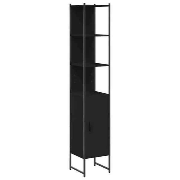 Maison Exclusive - Badeværelsesskab sort 33x33x185,5 cm ingeniørtræ
