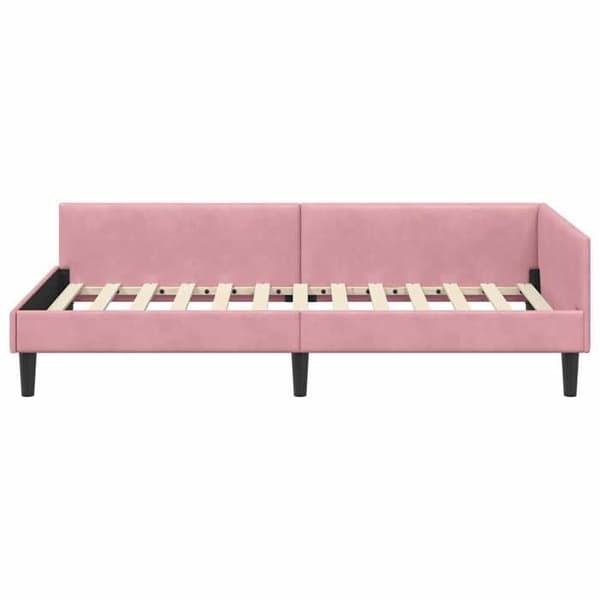 Maison Exclusive - Hörnsängram Rosa 90 cm x 200 cm Sammet