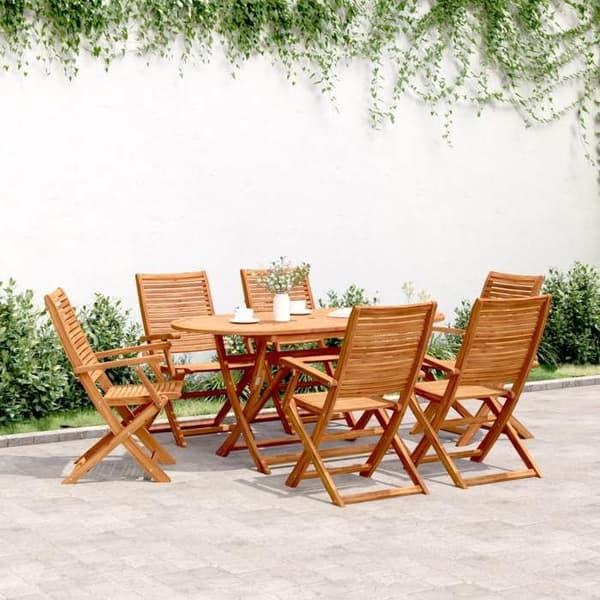 Maison Exclusive - Fällbara stolar, set om 6, 57 x 66 x 95 cm, i massiv akaciaträ