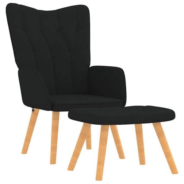 Maison Exclusive - Afslapningsstol med skammel Sort Stof