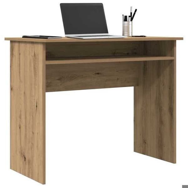 Maison Exclusive - Håndlavet egetræ skrivebord 90x50x74 cm ingeniørtræ