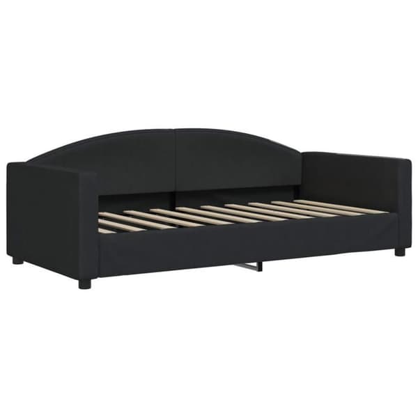 Maison Exclusive - Sengebænk med udtræk og skuffer sort 90x190 cm stof