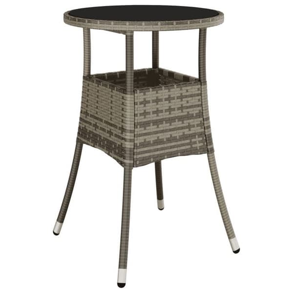 Ensemble bistro - MAISON EXCLUSIVE - Ensemble bistro 5 stk - Sort poly rattan - Stålramme - Polstrede puder Svart (kuddar)
