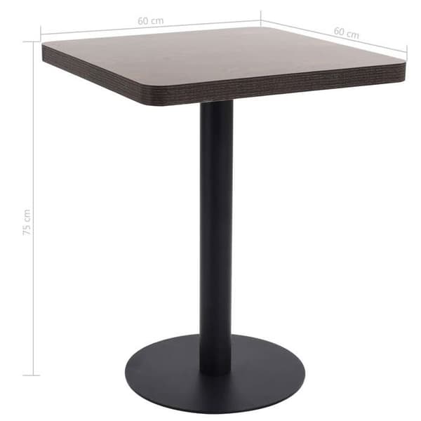 Bistrobord - EKSKLUSIV HUS - EKSKLUSIV HUS - 60x60 cm - MDF-plade med trælook - Stålben