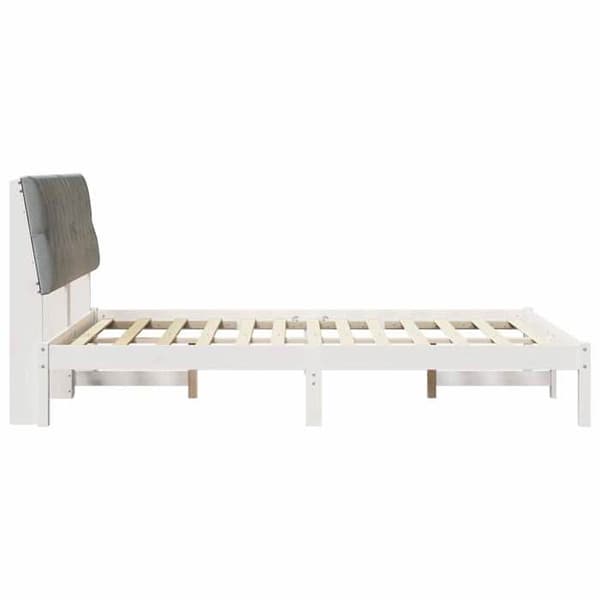 Maison Exclusive - Vuodekehys pehmustetulla päädyllä Valkoinen 135 x 190 cm Vit