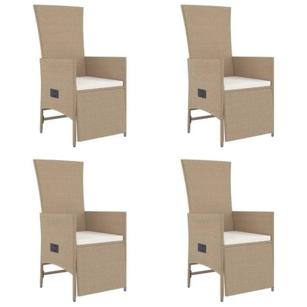 Maison Exclusive - Puutarhakalusteryhmä tyynyillä 5 kpl Beige polyrottinki
