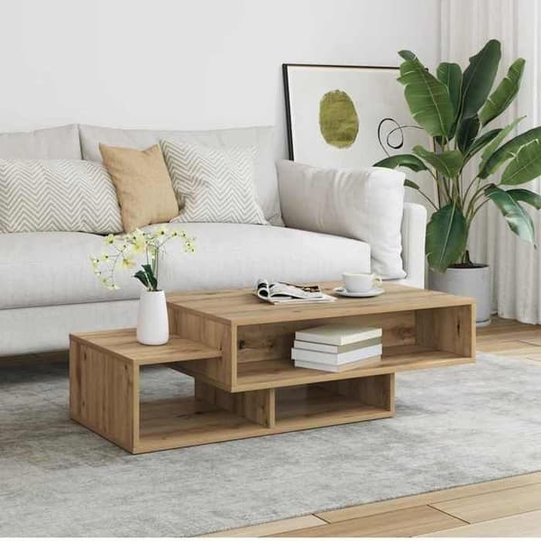 Maison Exclusive - Håndlavet egetræsbord 105x55x32 cm i ingeniørtræ