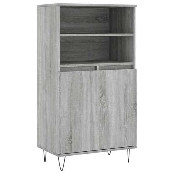 Maison Exclusive - Buffé hög Sonoma grå 60x36x110 cm Ingenjörsträ