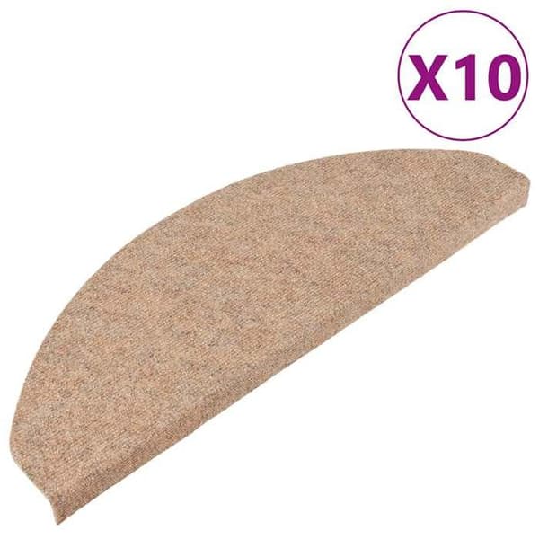Maison Exclusive - Selvklebende trappetæpper 10 stk beige 65x22,5x3,5 cm
