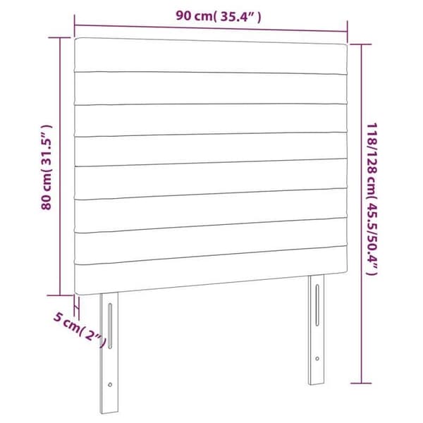 Maison Exclusive - LED-päätymustalla 90x5x118/128 cm kankaalla Svart