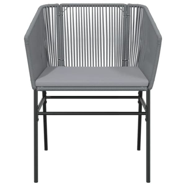 Maison Exclusive - Trädgårdsstolar set om 2 med grå kuddar i flätad resin