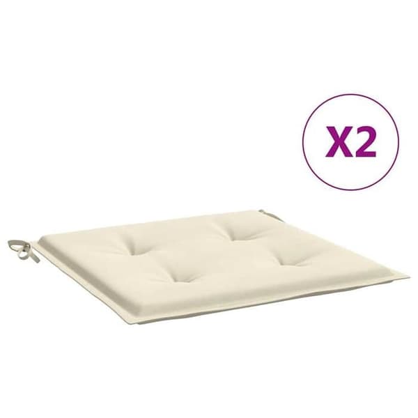 Maison Exclusive - Stolsdynor trädgård set om 2 kräm 40x40x3cm oxfordtyg Grädde