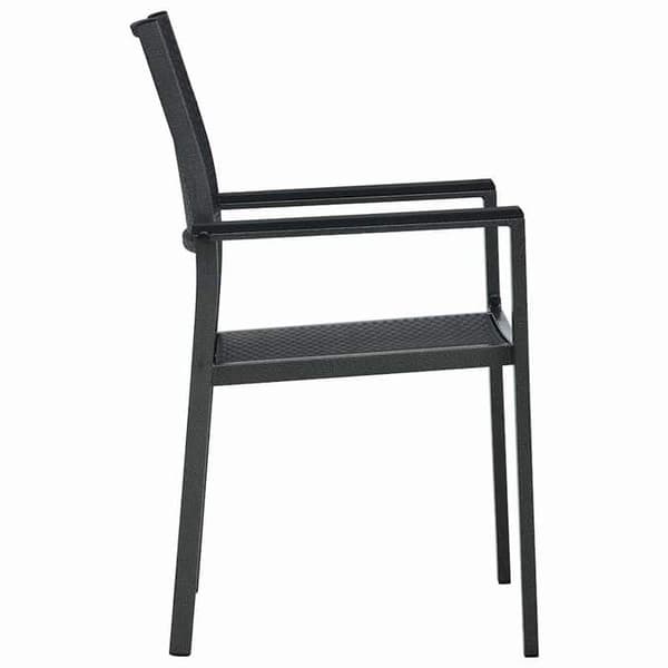Maison Exclusive - Havestole sæt af 4 Sort Plastik Rattan-look Svart