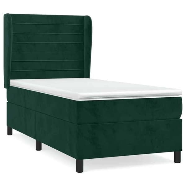 Lattsäng och madrass - Exklusivt Hem - Mörkgrön sammet - 80x200 cm - 1 plats