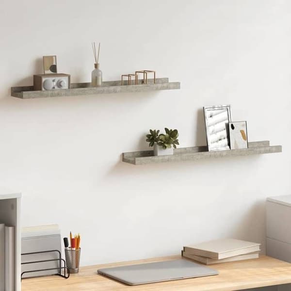 Maison Exclusive - Seinähyllyt 2 kpl Harmaa betoni 60x9x3 cm Betonggrå