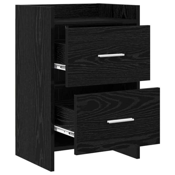 Maison Exclusive - Natborde Sort eg 40 x 30 x 60 cm Ingeniørtræ