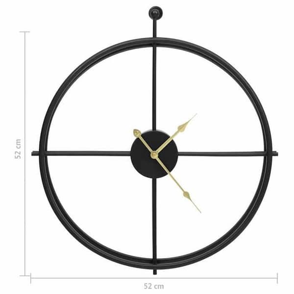 Maison Exclusive - Musta seinäkello 52 cm Rautaa