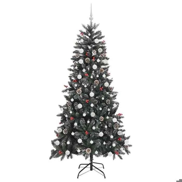 Kunstig juletræ - EKSKLUSIV HUS - Kegleformet - 210 cm - PVC & stål - USB 5V LED-strips Grön