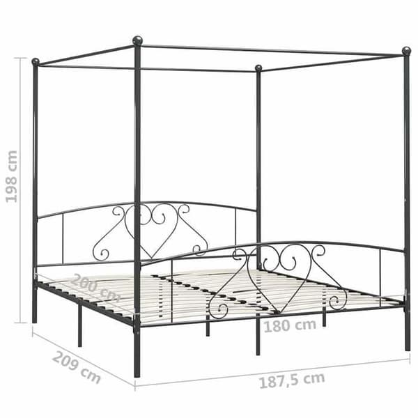 Maison Exclusive - Himmeli-patja ilman patjaa harmaa metalli 180x200 cm