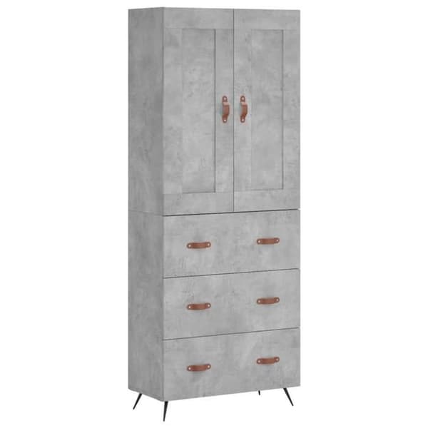 Maison Exclusive - Buffé hög Grå betong 69,5x34x180 cm Ingenjörsträ