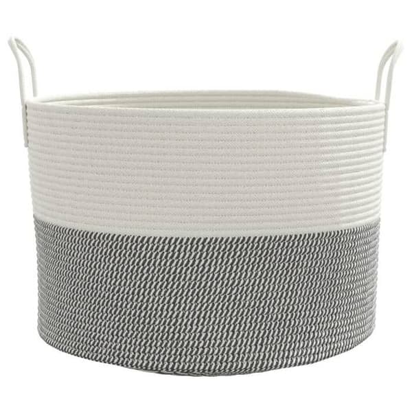 Maison Exclusive - Grå och vit förvaringskorg Ø51x33 cm i bomull grått och vitt