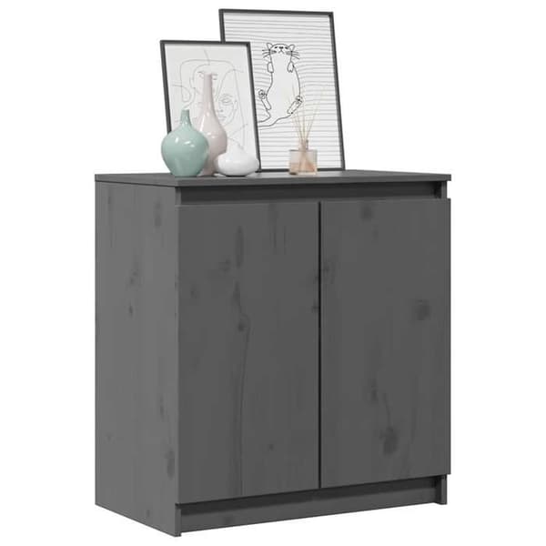 Maison Exclusive - Sidearmatur grå 60x36x65 cm massiv fyrretræ grå