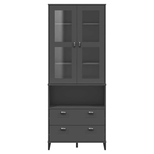 Maison Exclusive - Buffé VIKEN grå antracit 80x40x200 cm massiv furu